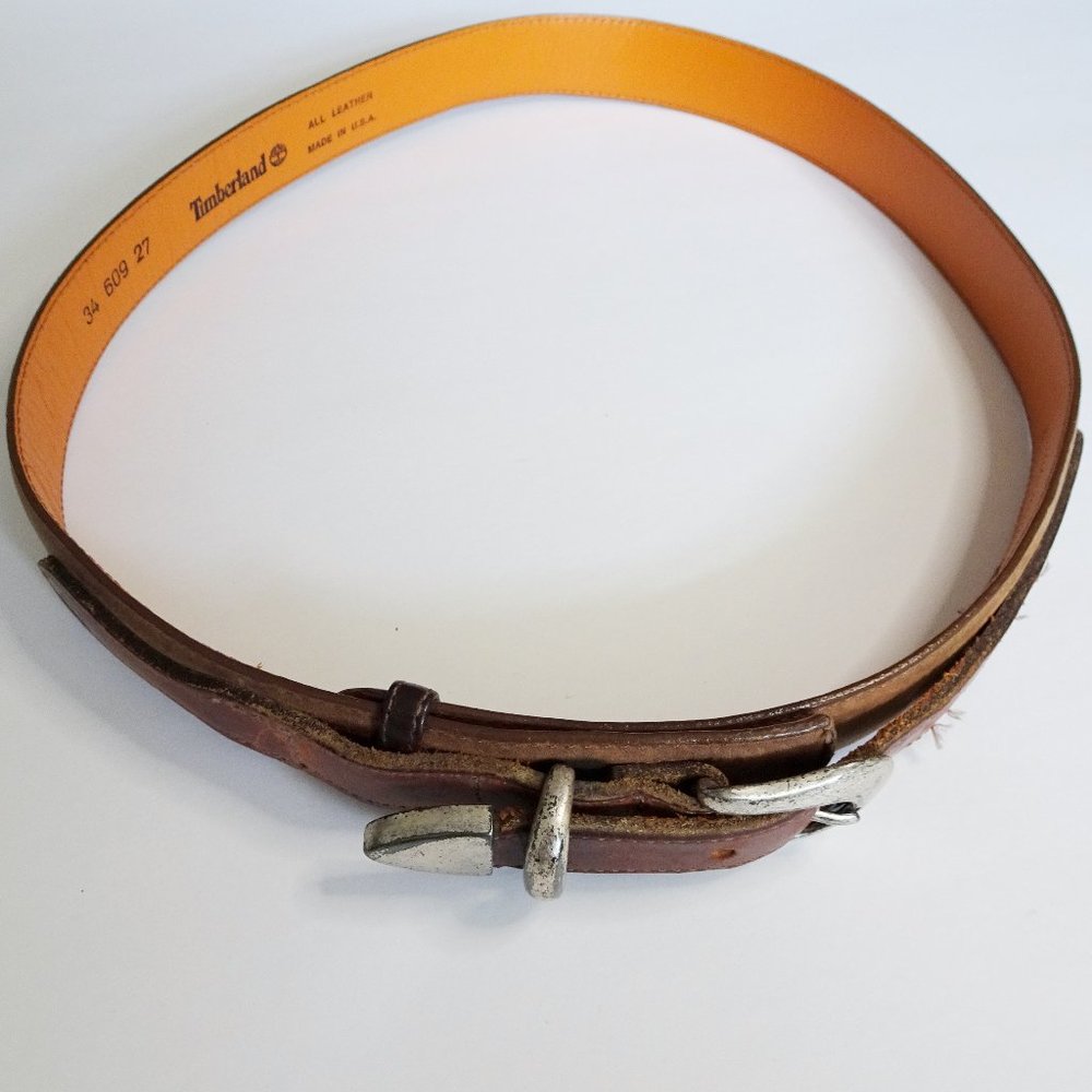 Timberland Western Leather Buckle Waist Belt